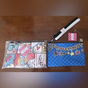 Brighton Blue Charm-Print Wristlet Crossbody